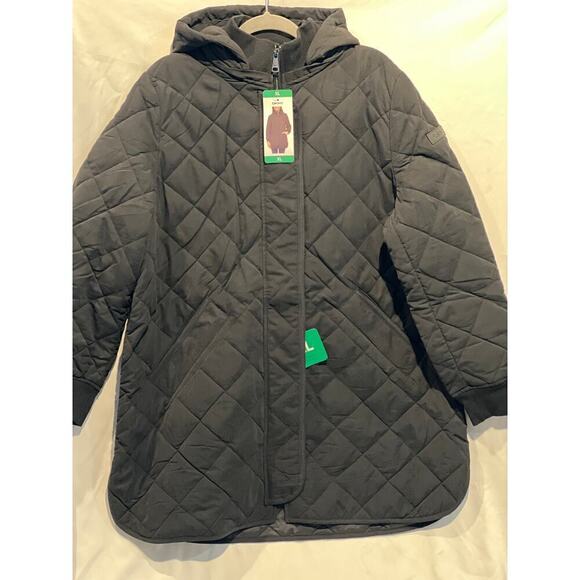 Dkny Jackets & Blazers - Women's DKNY Black Long Puffer Jacket, Hooded, NWT, XL